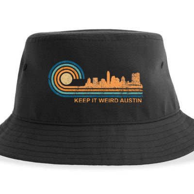 Keep It Weird Austin Texas Skyline Retro Austin Sustainable Bucket Hat