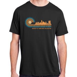 Keep It Weird Austin Texas Skyline Retro Austin Adult ChromaSoft Performance T-Shirt