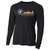 Keep It Weird Austin Texas Skyline Retro Austin Cooling Performance Long Sleeve Crew