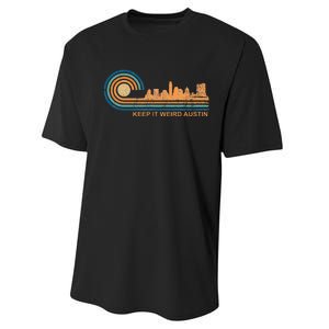 Keep It Weird Austin Texas Skyline Retro Austin Performance Sprint T-Shirt