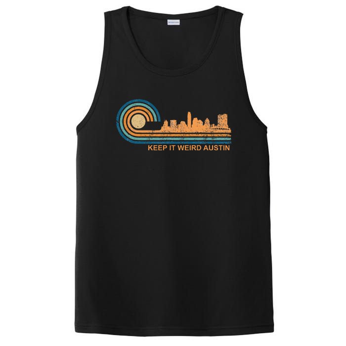 Keep It Weird Austin Texas Skyline Retro Austin PosiCharge Competitor Tank