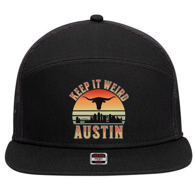 Keep It Weird Austin Vintage AustinTexas 7 Panel Mesh Trucker Snapback Hat