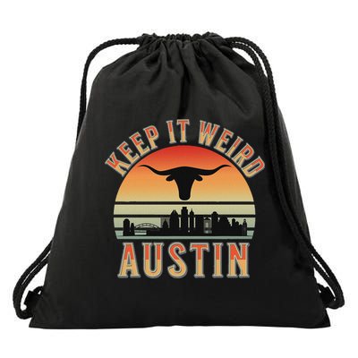 Keep It Weird Austin Vintage AustinTexas Drawstring Bag