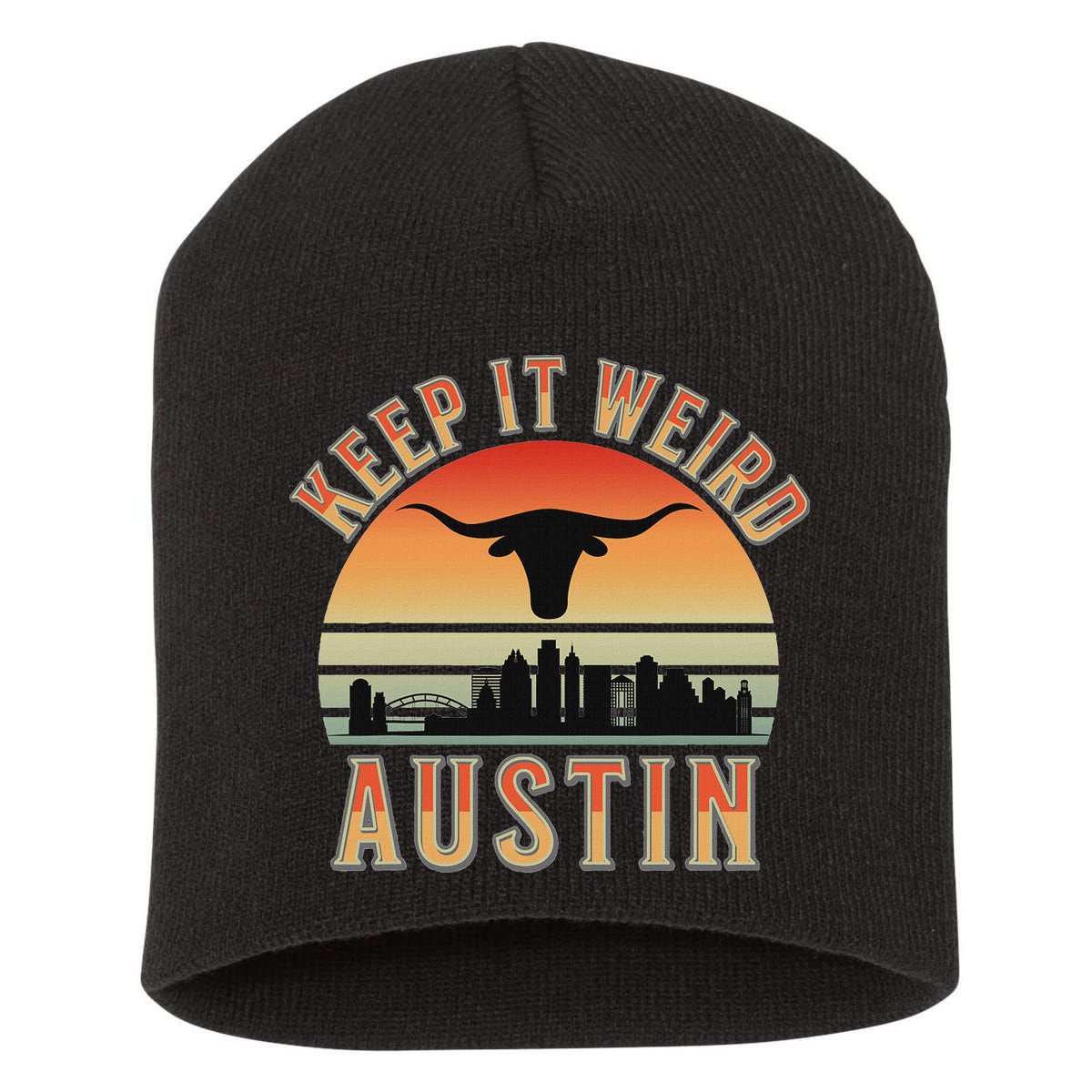 Keep It Weird Austin Vintage AustinTexas Short Acrylic Beanie
