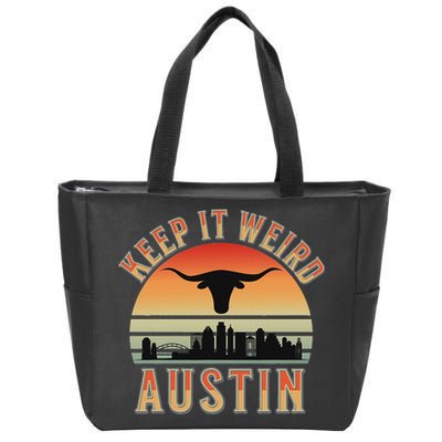 Keep It Weird Austin Vintage AustinTexas Zip Tote Bag