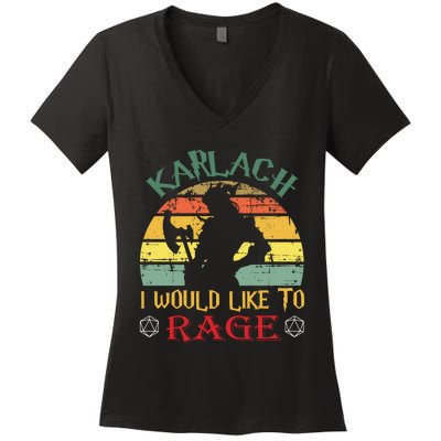 Karlach I Would Like To Rage Karlach Video Games BaldurS Gate 3 Women's V-Neck T-Shirt