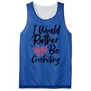 Knitting: I Would Rather Be Crocheting Gift Crochet Sayings Gift Mesh Reversible Basketball Jersey Tank