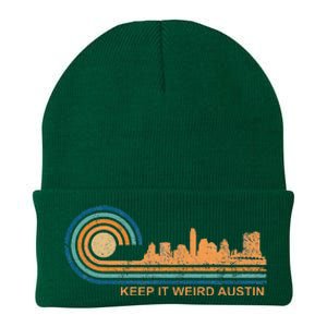 Keep It Weird Austin Texas Skyline Retro Austin Knit Cap Winter Beanie