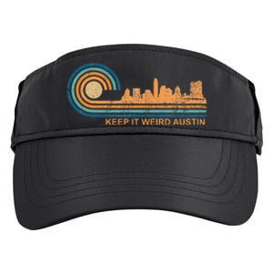 Keep It Weird Austin Texas Skyline Retro Austin Adult Drive Performance Visor