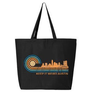 Keep It Weird Austin Texas Skyline Retro Austin 25L Jumbo Tote