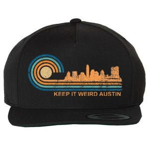 Keep It Weird Austin Texas Skyline Retro Austin Wool Snapback Cap