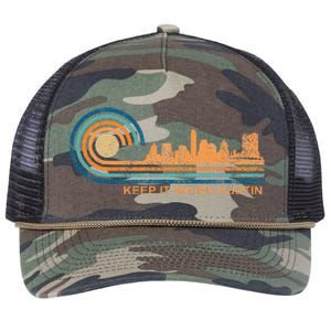 Keep It Weird Austin Texas Skyline Retro Austin Retro Rope Trucker Hat Cap