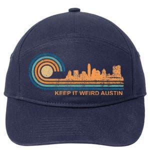 Keep It Weird Austin Texas Skyline Retro Austin 7-Panel Snapback Hat