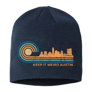 Keep It Weird Austin Texas Skyline Retro Austin Sustainable Beanie