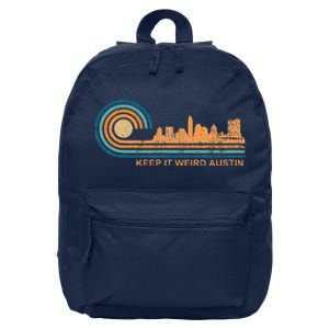 Keep It Weird Austin Texas Skyline Retro Austin 16 in Basic Backpack