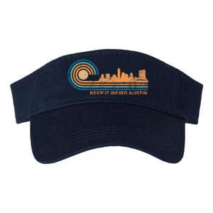 Keep It Weird Austin Texas Skyline Retro Austin Valucap Bio-Washed Visor