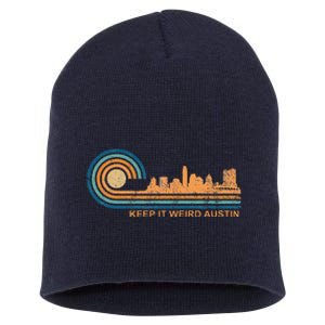 Keep It Weird Austin Texas Skyline Retro Austin Short Acrylic Beanie