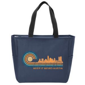 Keep It Weird Austin Texas Skyline Retro Austin Zip Tote Bag