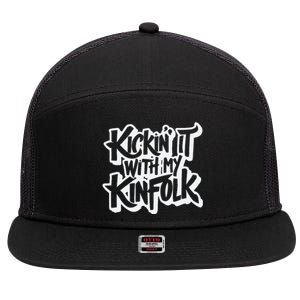 Kickin It With My Kinfolk Family Reunion 7 Panel Mesh Trucker Snapback Hat