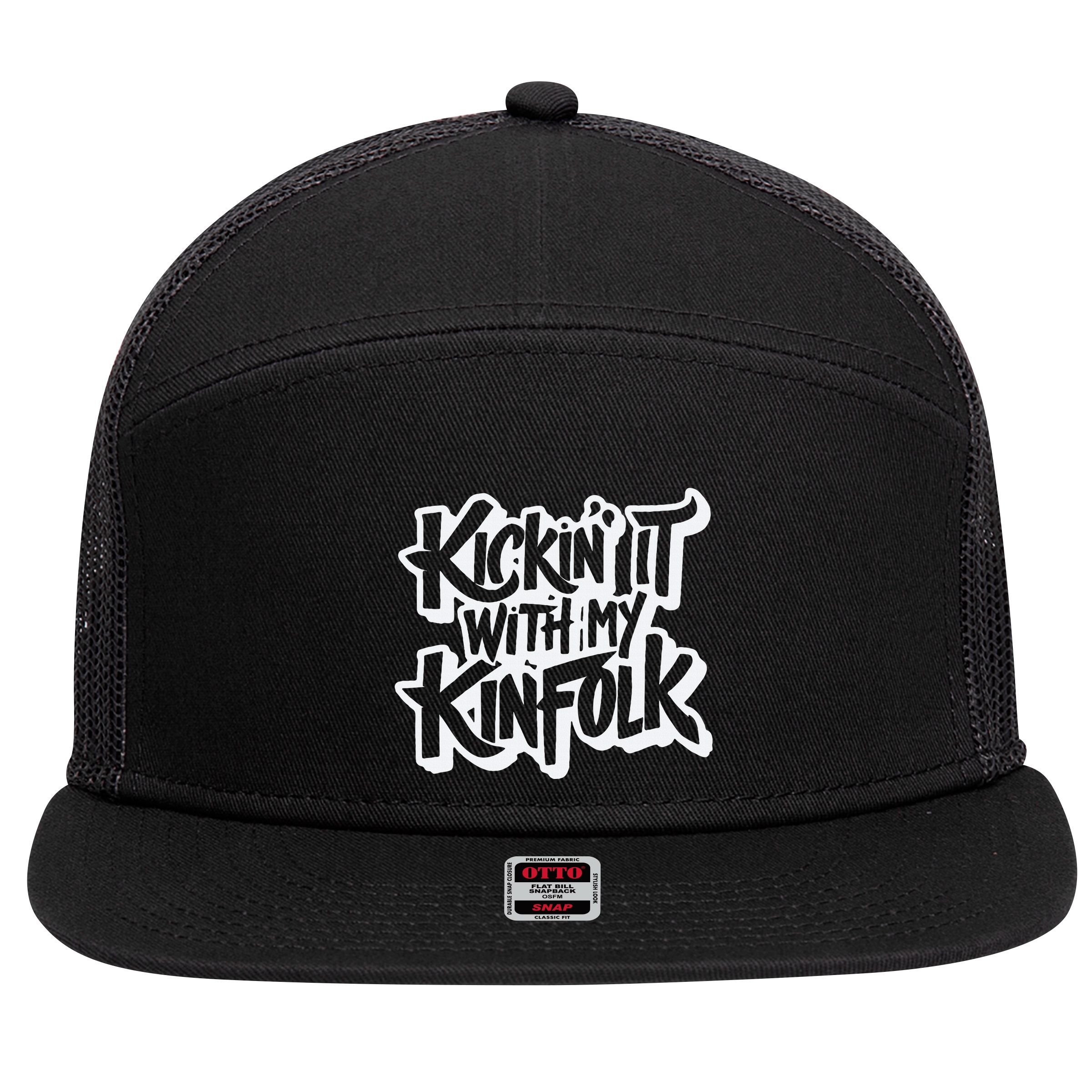 Kickin It With My Kinfolk Family Reunion 7 Panel Mesh Trucker Snapback Hat