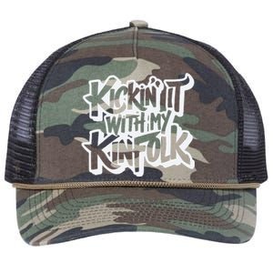 Kickin It With My Kinfolk Family Reunion Retro Rope Trucker Hat Cap