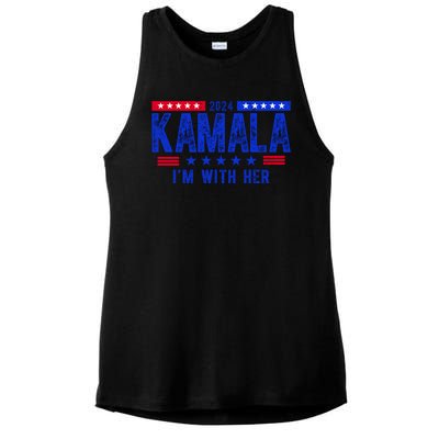 Kamala Im With Her 2024 Vintage Political Ladies PosiCharge Tri-Blend Wicking Tank