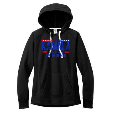 Kamala Im With Her 2024 Vintage Political Women's Fleece Hoodie