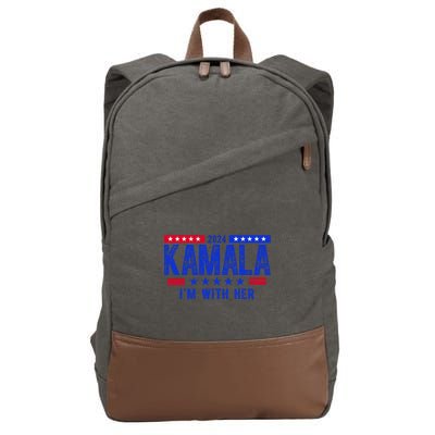 Kamala Im With Her 2024 Vintage Political Cotton Canvas Backpack