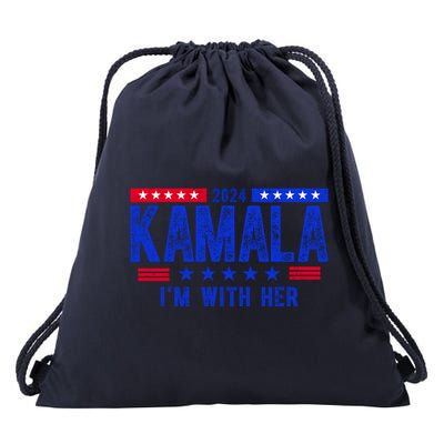 Kamala Im With Her 2024 Vintage Political Drawstring Bag