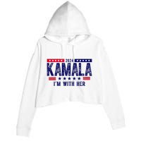 Kamala Im With Her 2024 Vintage Political Crop Fleece Hoodie