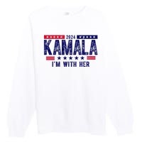 Kamala Im With Her 2024 Vintage Political Premium Crewneck Sweatshirt