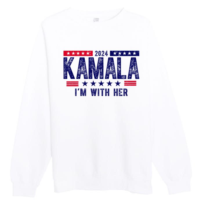 Kamala Im With Her 2024 Vintage Political Premium Crewneck Sweatshirt