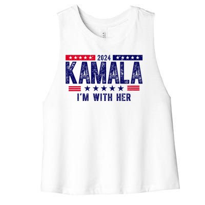 Kamala Im With Her 2024 Vintage Political Women's Racerback Cropped Tank