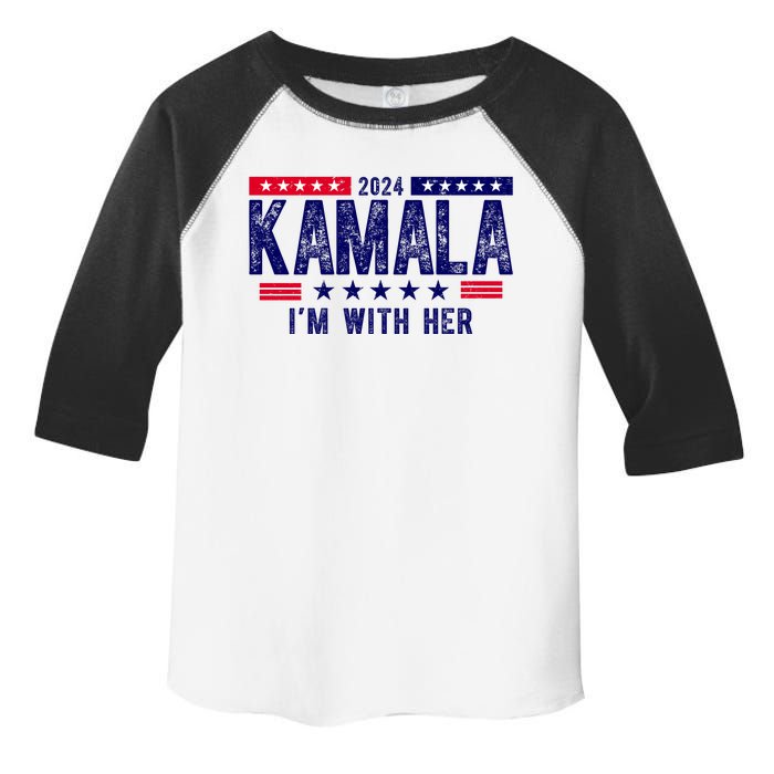 Kamala Im With Her 2024 Vintage Political Toddler Fine Jersey T-Shirt