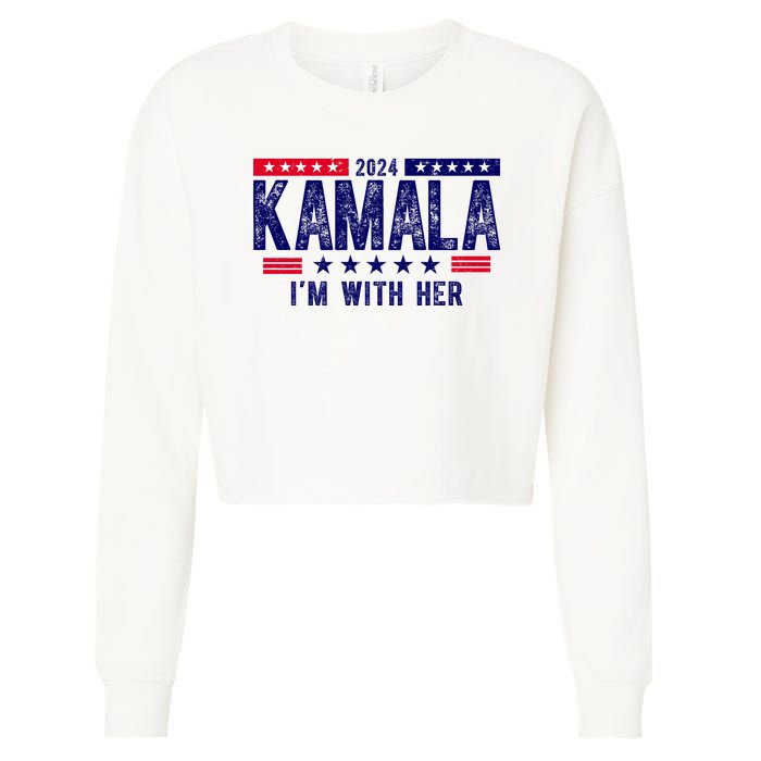 Kamala Im With Her 2024 Vintage Political Cropped Pullover Crew