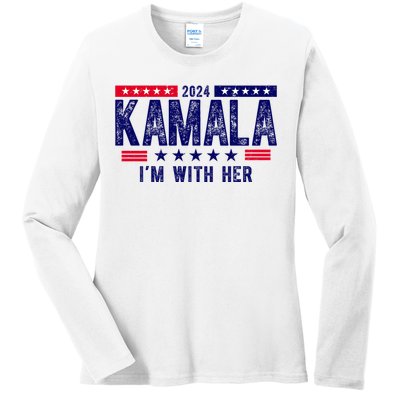 Kamala Im With Her 2024 Vintage Political Ladies Long Sleeve Shirt