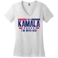 Kamala Im With Her 2024 Vintage Political Women's V-Neck T-Shirt