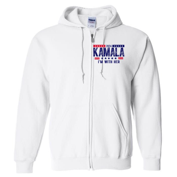 Kamala Im With Her 2024 Vintage Political Full Zip Hoodie