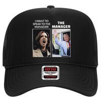 Kamala I Want To Speak To The Manager Trump Mcdonalds High Crown Mesh Back Trucker Hat