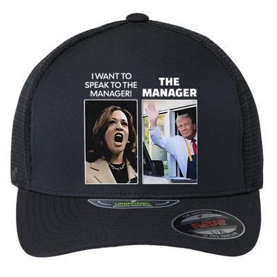 Kamala I Want To Speak To The Manager Trump Mcdonalds Flexfit Unipanel Trucker Cap