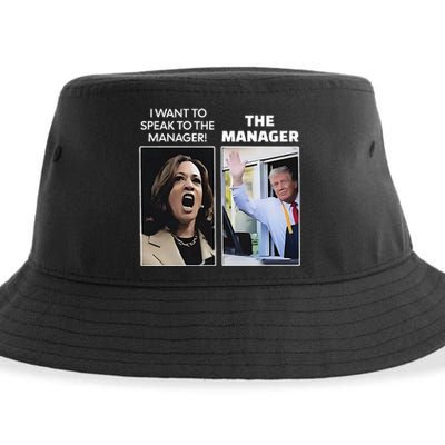 Kamala I Want To Speak To The Manager Trump Mcdonalds Sustainable Bucket Hat