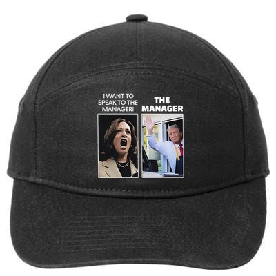 Kamala I Want To Speak To The Manager Trump Mcdonalds 7-Panel Snapback Hat