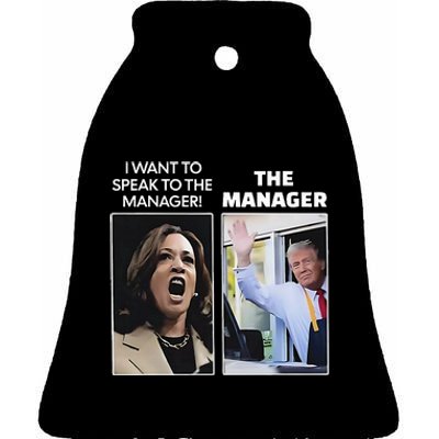 Kamala I Want To Speak To The Manager Trump Mcdonalds Ceramic Bell Ornament