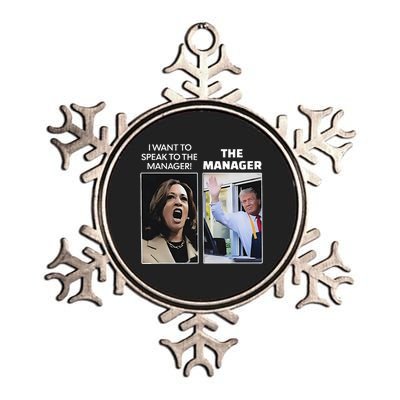 Kamala I Want To Speak To The Manager Trump Mcdonalds Metallic Star Ornament