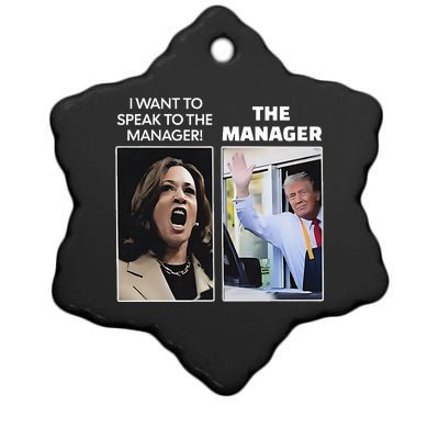 Kamala I Want To Speak To The Manager Trump Mcdonalds Ceramic Star Ornament