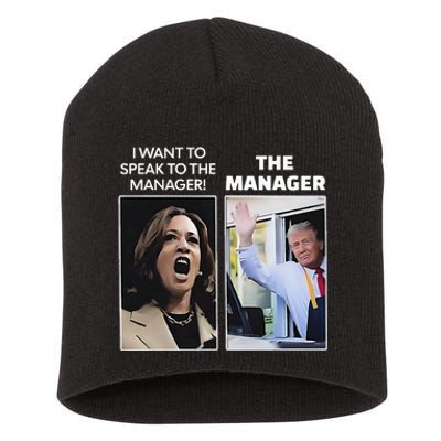 Kamala I Want To Speak To The Manager Trump Mcdonalds Short Acrylic Beanie