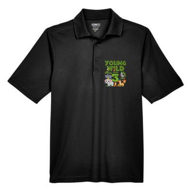 Kids I´m Wild And Three 3 Birthday 3 Year Old Birthday Men's Origin Performance Piqué Polo