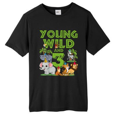 Kids I´m Wild And Three 3 Birthday 3 Year Old Birthday Tall Fusion ChromaSoft Performance T-Shirt