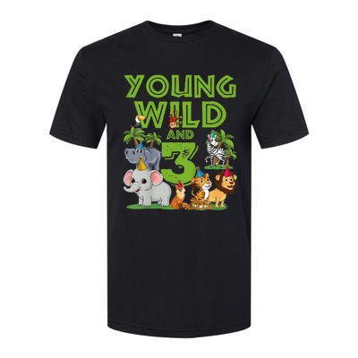 Kids I´m Wild And Three 3 Birthday 3 Year Old Birthday Softstyle® CVC T-Shirt