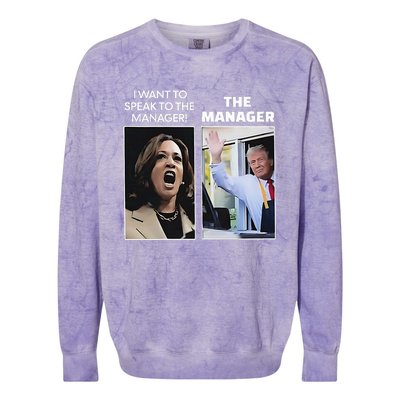 Kamala I Want To Speak To The Manager Trump Mcdonalds Colorblast Crewneck Sweatshirt